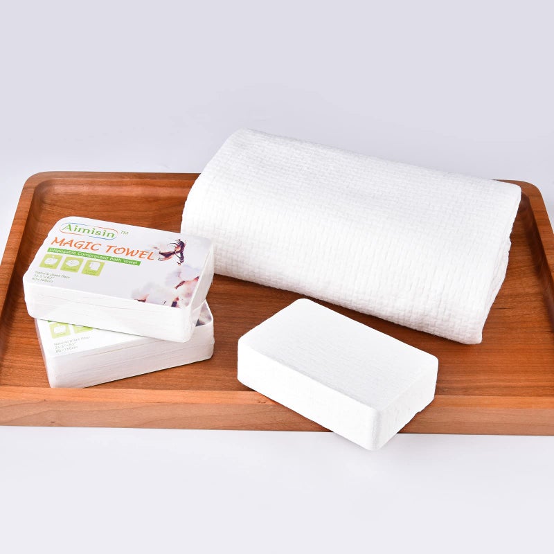 Aimisin Compressed Towels Disposable Soft Durable Towels 100% Cotton for Home Bathroom Travel Camping (L-31.5''x 63''-2pack(10pcs)) - Image 2